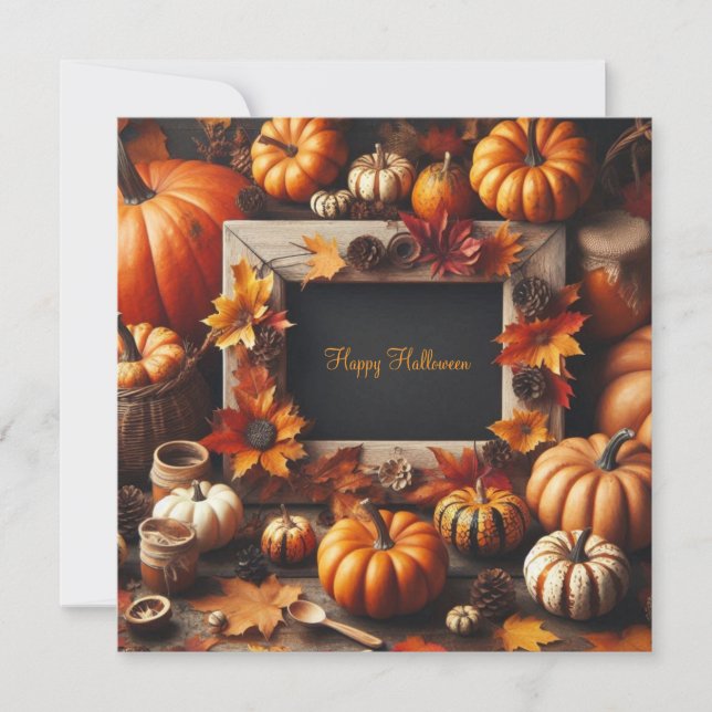 Halloween Orange Frame Inbjudningar (Framsida)