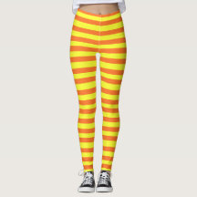 Halloween Orange, Gult Rand Leggings