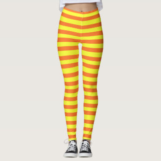 Halloween Orange, Gult Rand Leggings