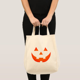 Halloween orange Jack o lantern pumkin ansikte Tygkasse