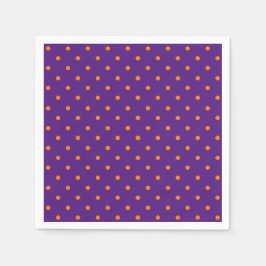 Halloween orange lila polka dots papper pappersservett