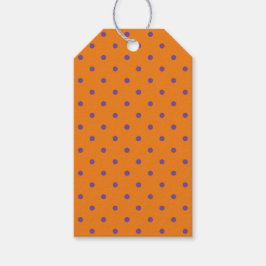 Halloween orange lila polka dots söta tjänster presentetikett