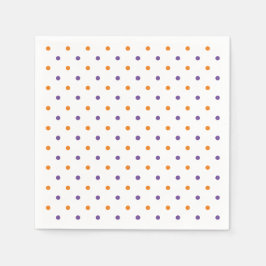 Halloween orange lila white polka dots papper pappersservett