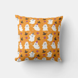 Halloween Orange Little Ghost Kids Decor Modern Kudde