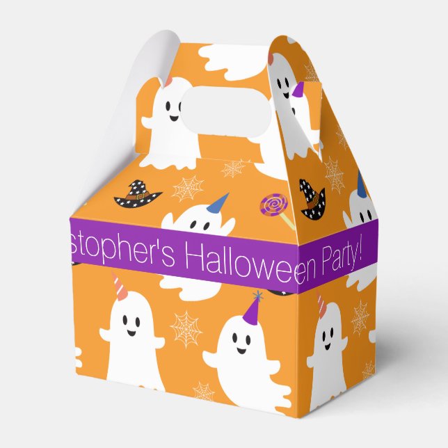 Halloween Orange Little Ghost Kids party Tack Presentaskar (Framsidan Sidan)