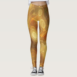 Halloween Orange och Guld Swirl Leggings