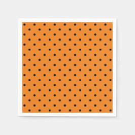 Halloween-orange och svart polka dots söt papper pappersservett
