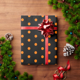 Halloween Orange Polka dots Anpassningsbar Birthda Presentpapper