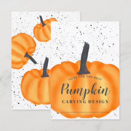 Halloween-orange pumpa med ritning inbjudningar
