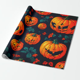 Halloween-orange-pumpa Papper radbrytning Presentpapper