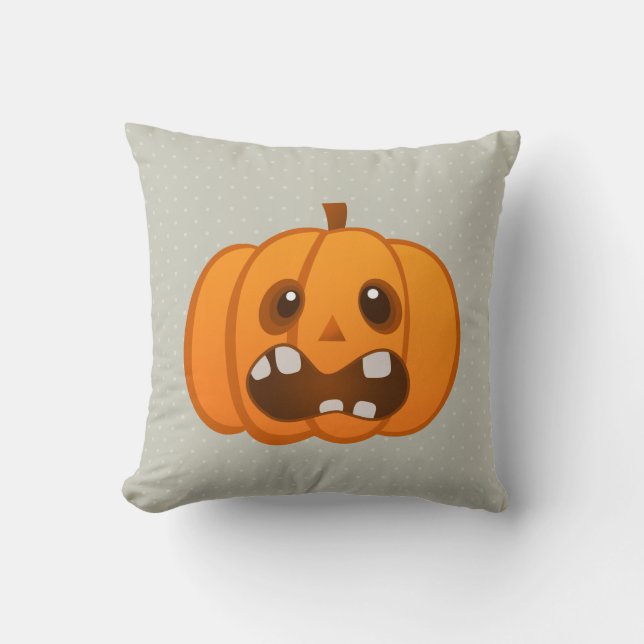 Halloween Orange Pumpkin Jack-o'-lantern Kudde (Framsida)