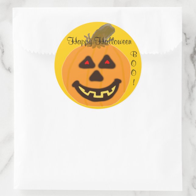 Halloween Orange Pumpkin Runt Klistermärke (Väska)