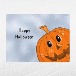 Halloween Orange Pumpkin Selfie Helg Vykort
