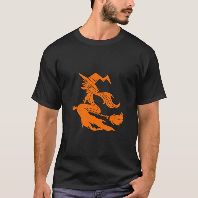 Halloween-Orange som Silhouette T Shirt (Framsida)