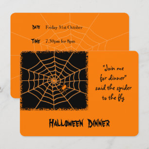 Halloween-orange spinder middag party inbjudan