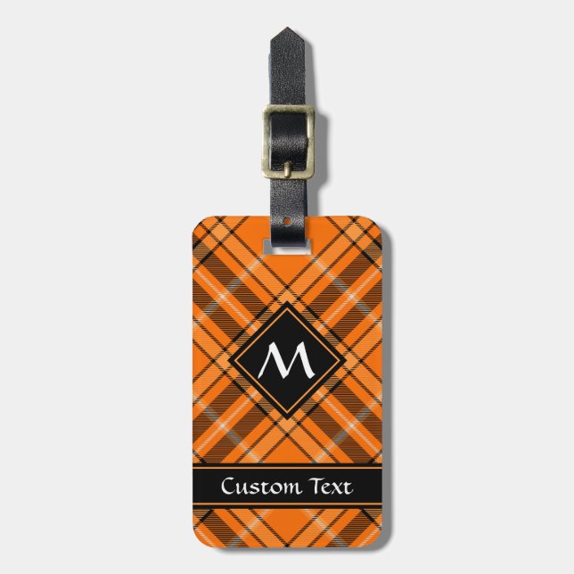 Halloween Orange Tartan Bagagebricka (Vertikal Framsida)