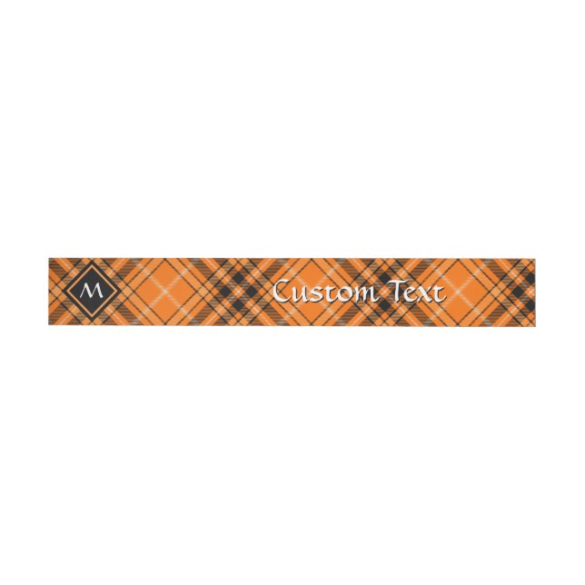 Halloween Orange Tartan Etikettband (Individuell)