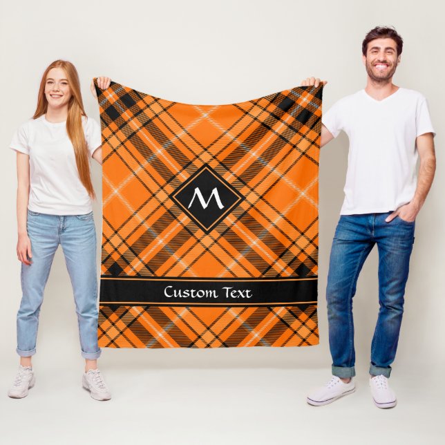 Halloween Orange Tartan Fleecefilt (På plats)