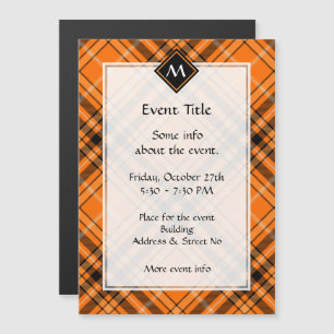 Halloween Orange Tartan-inbjudan