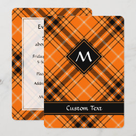 Halloween Orange Tartan Inbjudningar