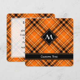 Halloween Orange Tartan Inbjudningar