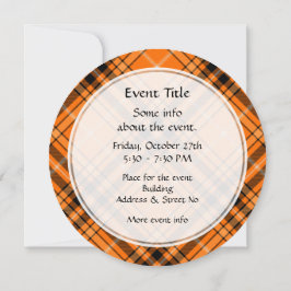 Halloween Orange Tartan Inbjudningar
