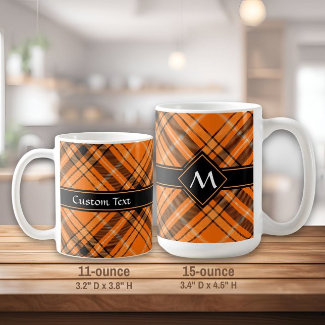 Halloween Orange Tartan Kaffemugg (Skapare uppladdad)