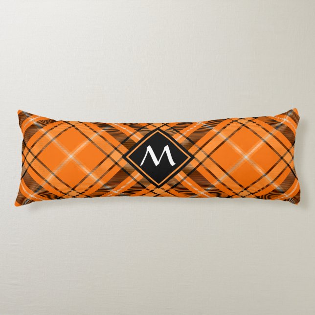 Halloween Orange Tartan Kroppskudde (Framsidan)