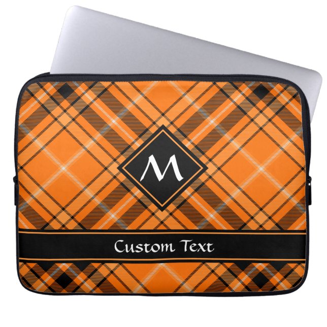 Halloween Orange Tartan Laptop Fodral (Framsidan)