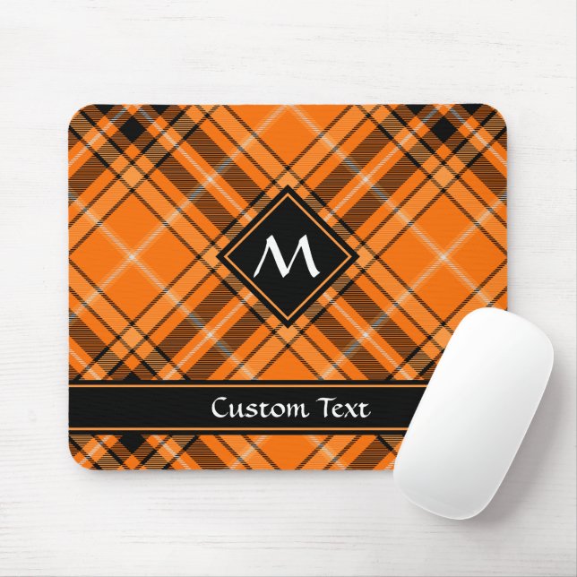 Halloween Orange Tartan Musmatta (Med mus)