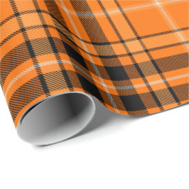 Halloween Orange Tartan Presentpapper