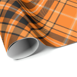 Halloween-Orange Tartan Roterad Wrapping Papper Presentpapper