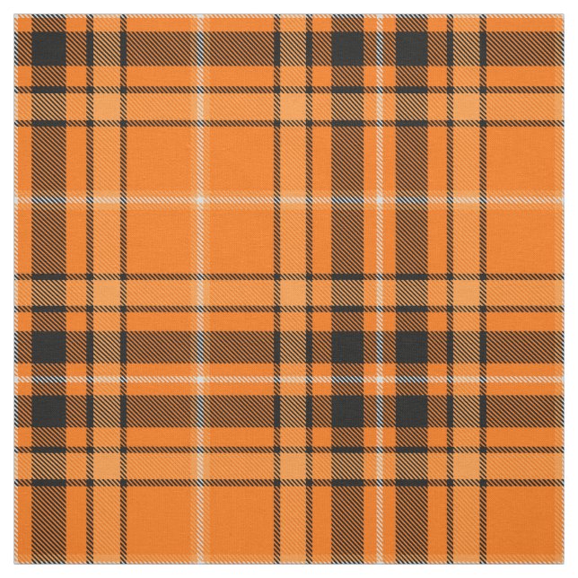 Halloween Orange Tartan Tyg (Provkarta)