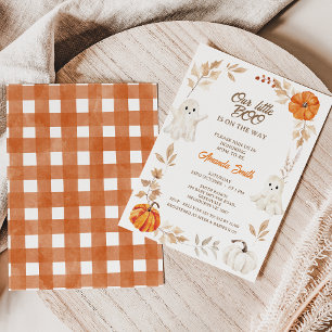 Halloween-Orange vår lilla babystövel Inbjudningar