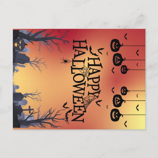 Halloween Orange Vykort (Framsida)