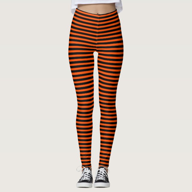 Halloween Orange Witch Rand Leggings (Framsida)
