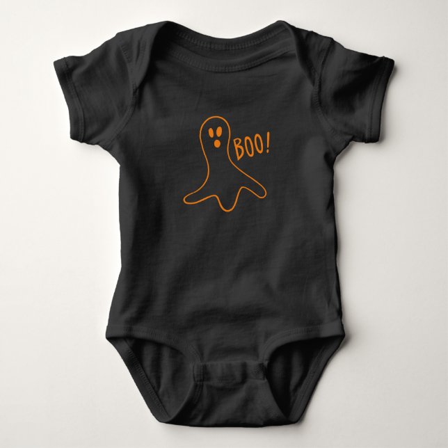 Halloween-orangens spökboo spooky roligt kostym t shirt (Framsida)