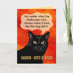 Halloween Ord av Wisdom Cat Kort