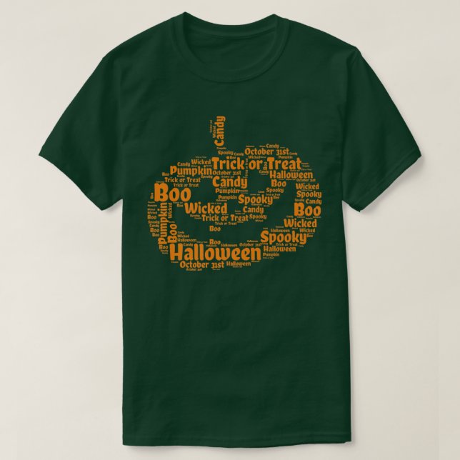Halloween Ord Jack o lantern Pumpkin T Shirt (Design framsida)