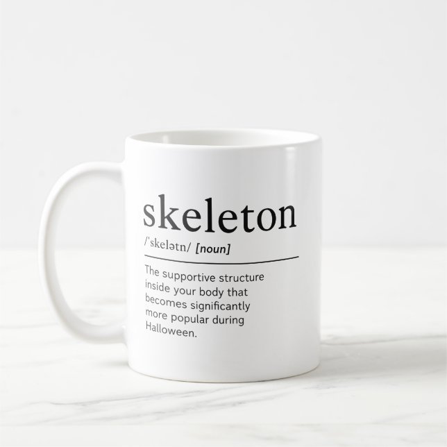 Halloween-ordbok | Skrämmande säsongshumorpresent Kaffemugg (Vänster)
