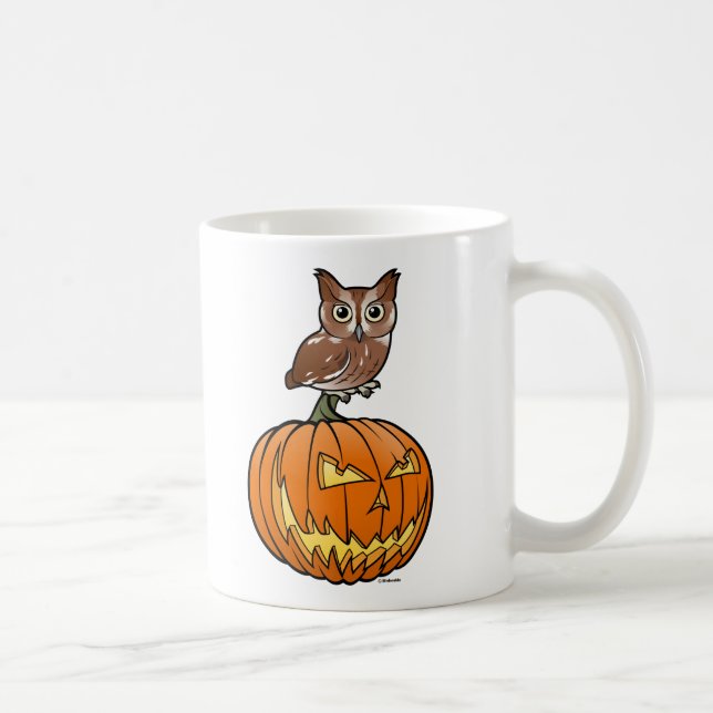 Halloween östlig Screechuggla Kaffemugg (Höger)
