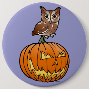 Halloween östlig Screechuggla Knapp