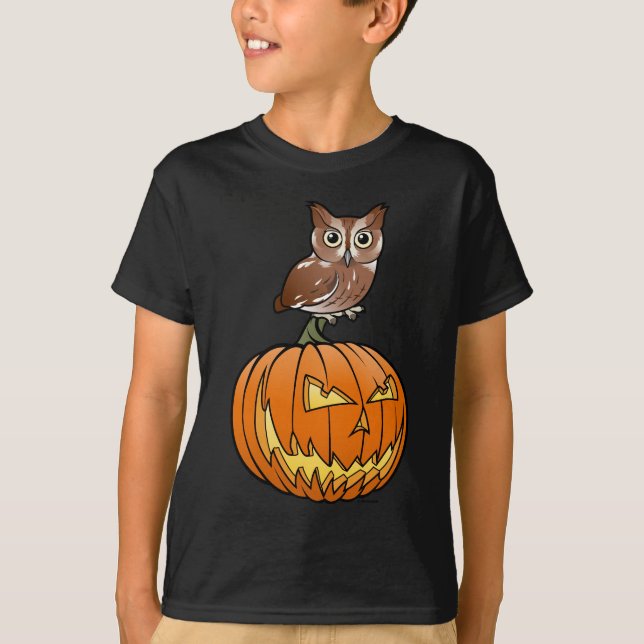 Halloween östlig Screechuggla T-shirt (Framsida)