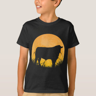 Halloween Output Cow Bull Farm Måne Costume Gift T Shirt