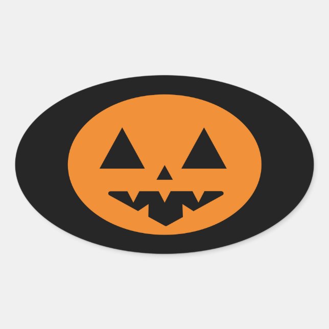 Halloween Ovalt Klistermärke (Framsida)
