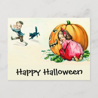 Halloween på gamla dagar: Barn som har kul Vykort