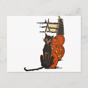Halloween på gården (Vintage Halloween Card) Vykort