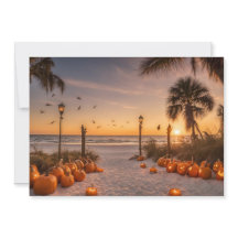 Halloween på Twilight vid Beach Notecard