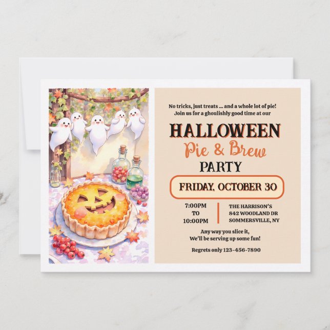 Halloween Paj Inbjudningar (Framsida)