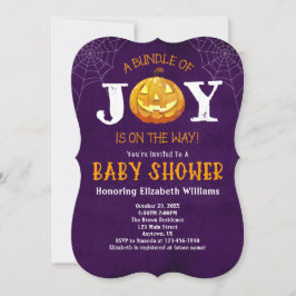 Halloween-paket med joy Pumpkin Baby Shower Inbjudningar